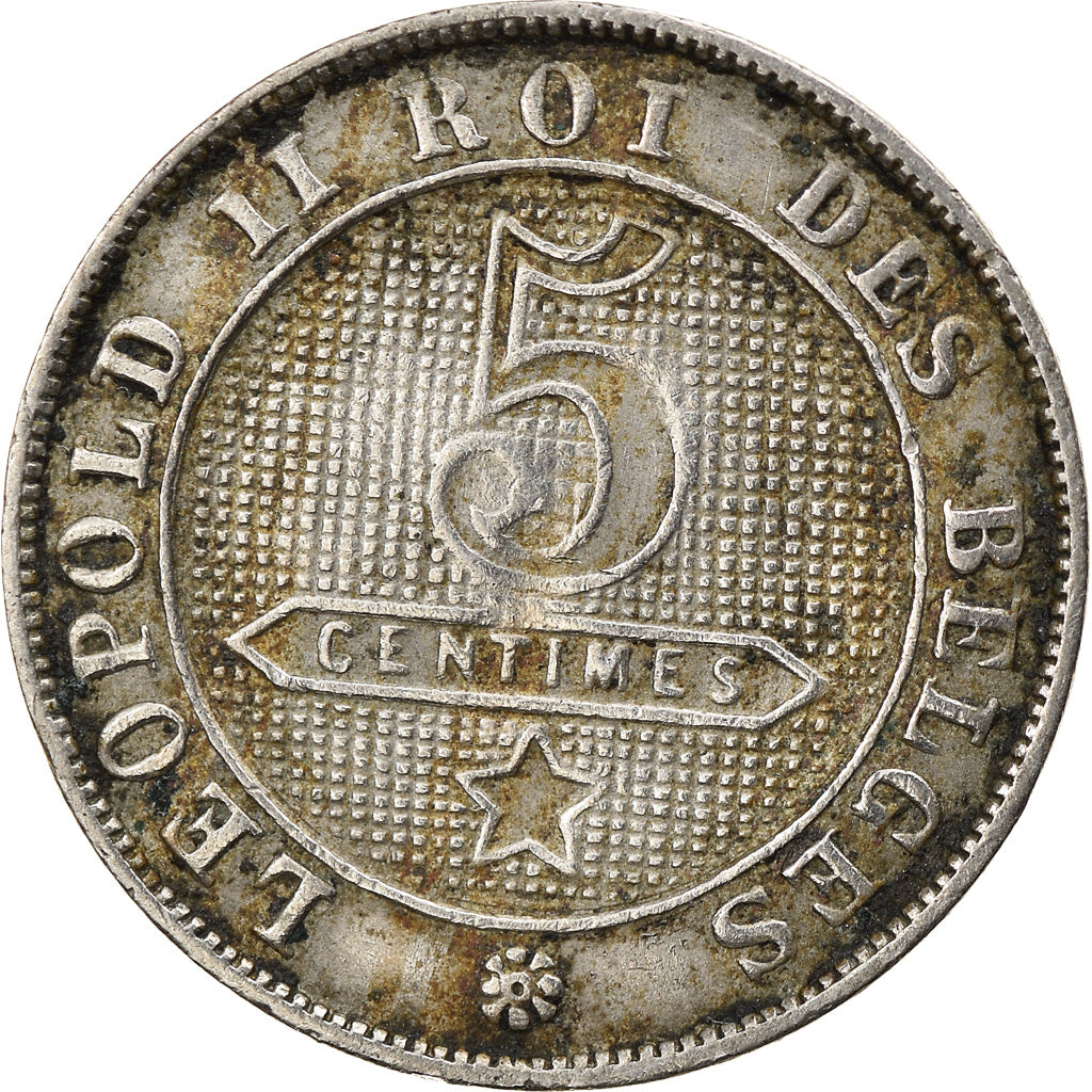 Coin, Belgium, Leopold II, 5 Centimes, 1895, VF(30-35), Copper-nickel, KM:40