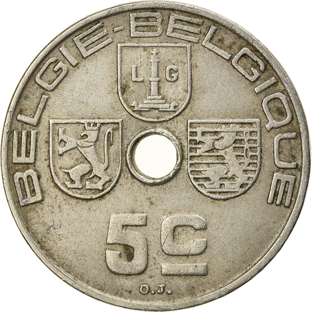 Coin, Belgium, 5 Centimes, 1939, EF(40-45), Nickel-brass, KM:111