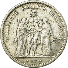 Münze, Frankreich, Hercule, 5 Francs, 1871, Paris, S+, Silber, KM:823