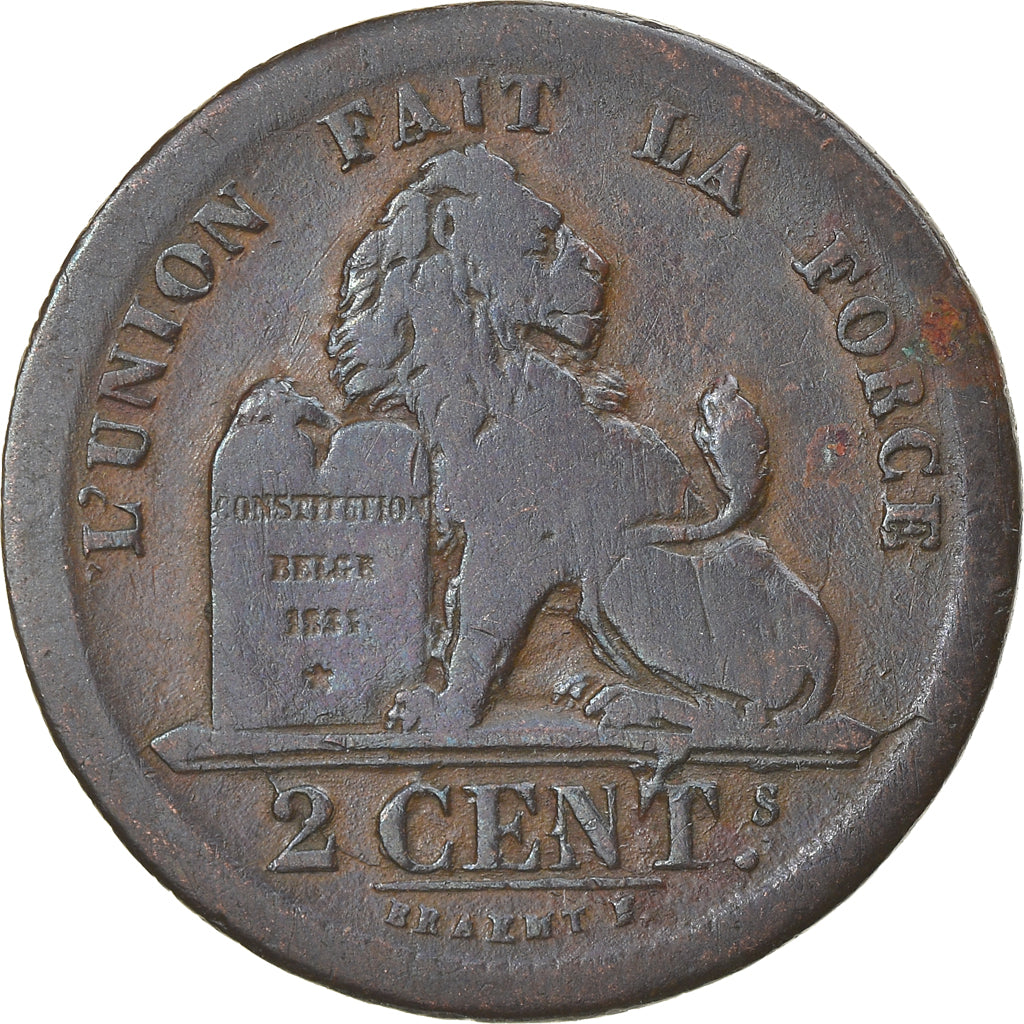 Coin, Belgium, Leopold I, 2 Centimes, 1833, VF(30-35), Copper, KM:4.1
