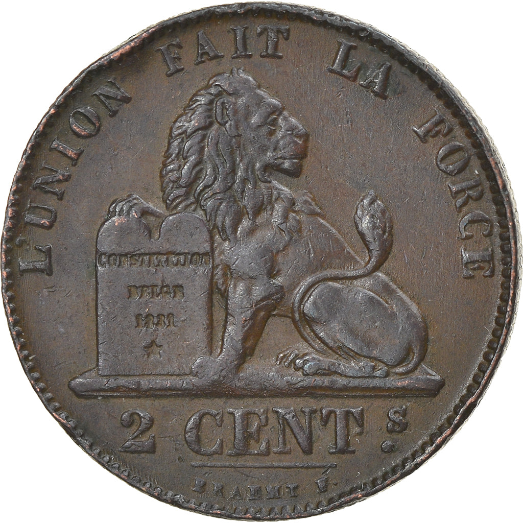Coin, Belgium, Leopold I, 2 Centimes, 1862, VF(30-35), Copper, KM:4.2