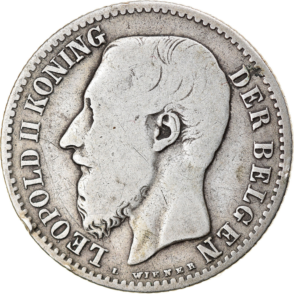 Coin, Belgium, Leopold II, Franc, 1887, VF(30-35), Silver, KM:29.1