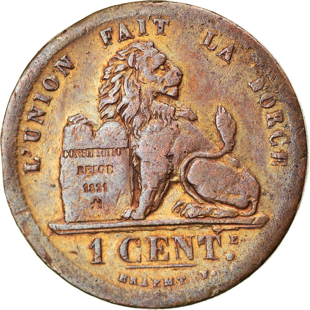 Coin, Belgium, Leopold I, Centime, 1833, VF(30-35), Copper, KM:1.1