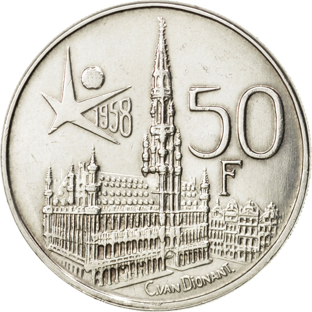 Belgique, Baudouin I, 50 Francs 1958, KM 151.1