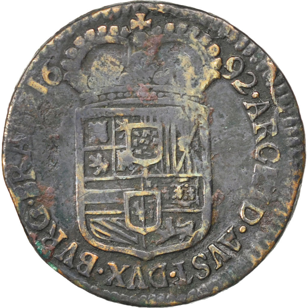 Belgique, Pays-Bas Espagnol, Charles II, Liard 1692, KM 93.2