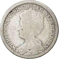 NETHERLANDS, 25 Cents, 1911, KM #146, VF(20-25), Silver, 19, 3.41