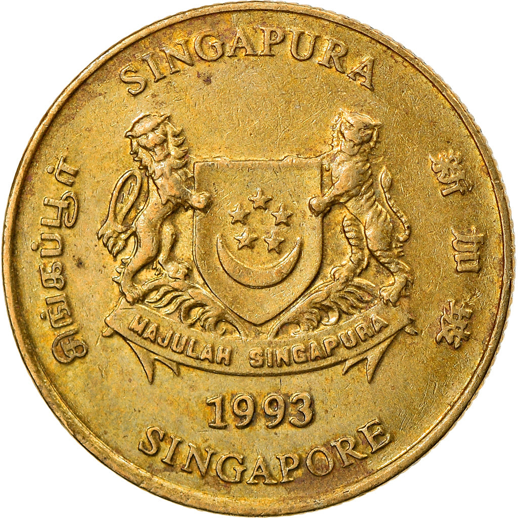 Monnaie, Singapour, 5 Cents, 1993, Singapore Mint, TTB, Aluminum-Bronze, KM:99