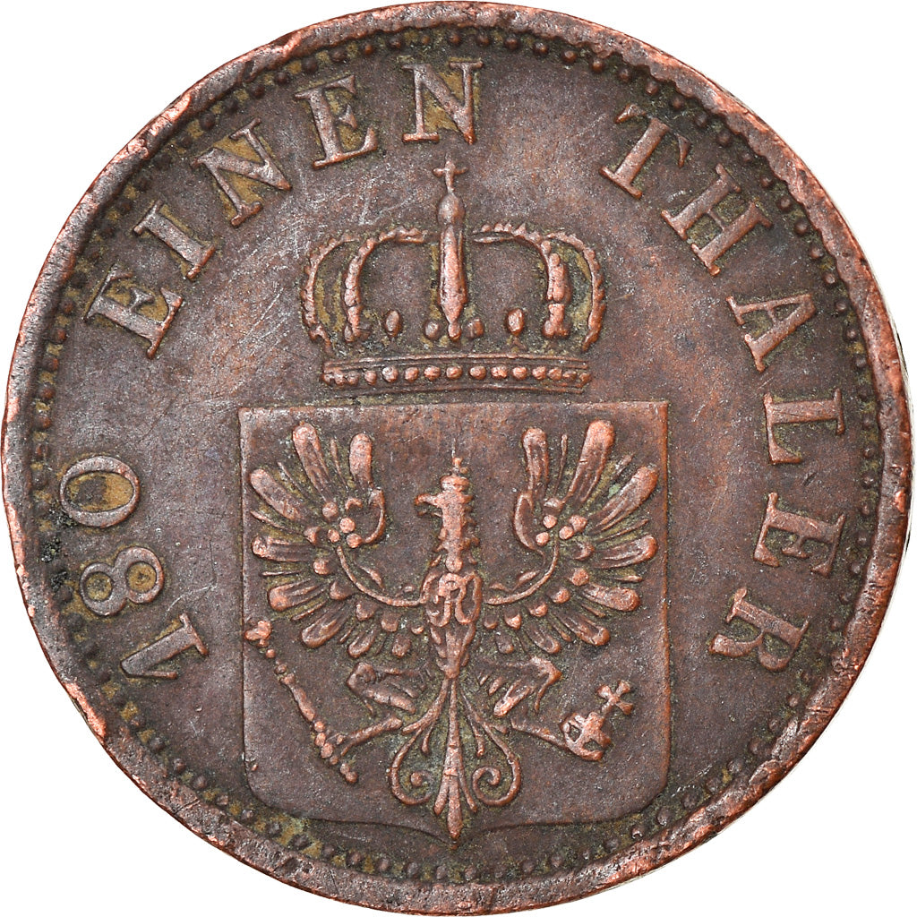 Moneta, Stati tedeschi, PRUSSIA, Wilhelm I, 2 Pfennig, 1868, MB+, Rame, KM:481