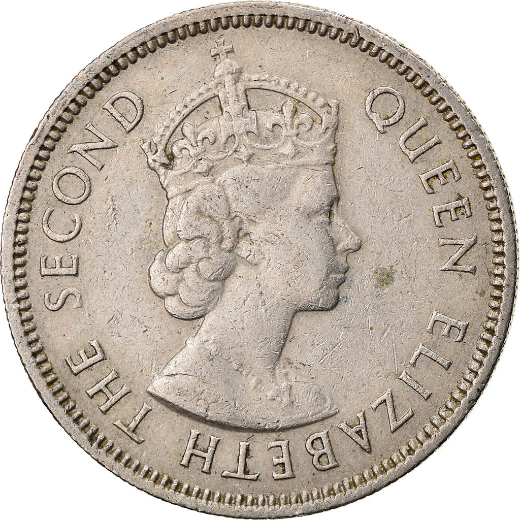 Coin, Seychelles, 1/2 Rupee, 1972, British Royal Mint, EF(40-45), Copper-nickel