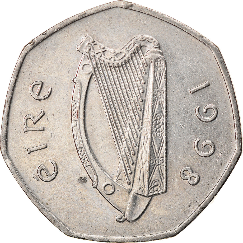 Coin, IRELAND REPUBLIC, 50 Pence, 1998, EF(40-45), Copper-nickel, KM:24
