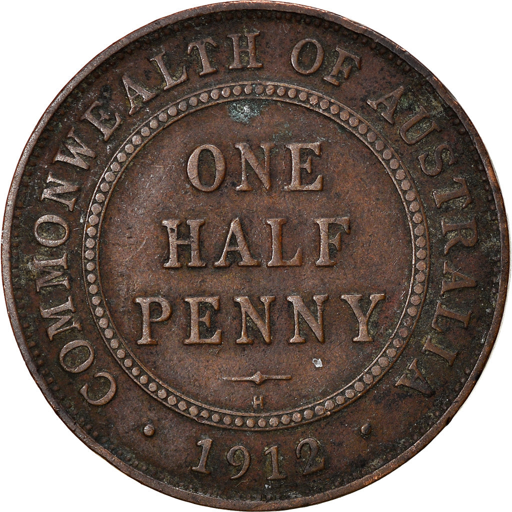 Moeda, Austrália, George V, 1/2 Penny, 1912, EF(40-45), Bronze, KM:22