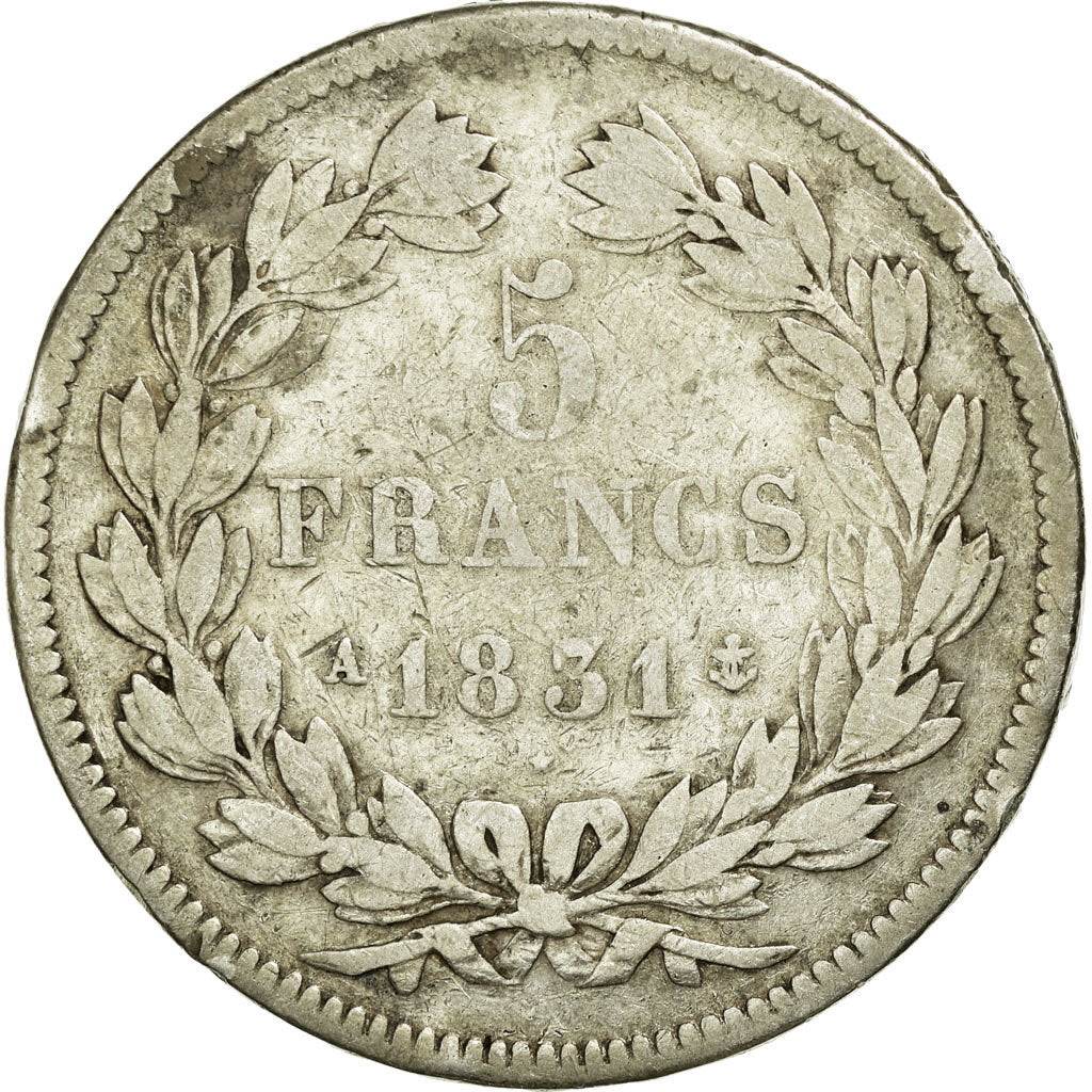 Monnaie, France, Louis-Philippe, 5 Francs, 1831, Paris, TB, Argent, KM:745.1