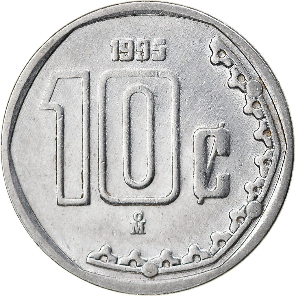 Moneta, Mexico, 10 Centavos, 1995, Mexico City, EF(40-45), Stal nierdzewna