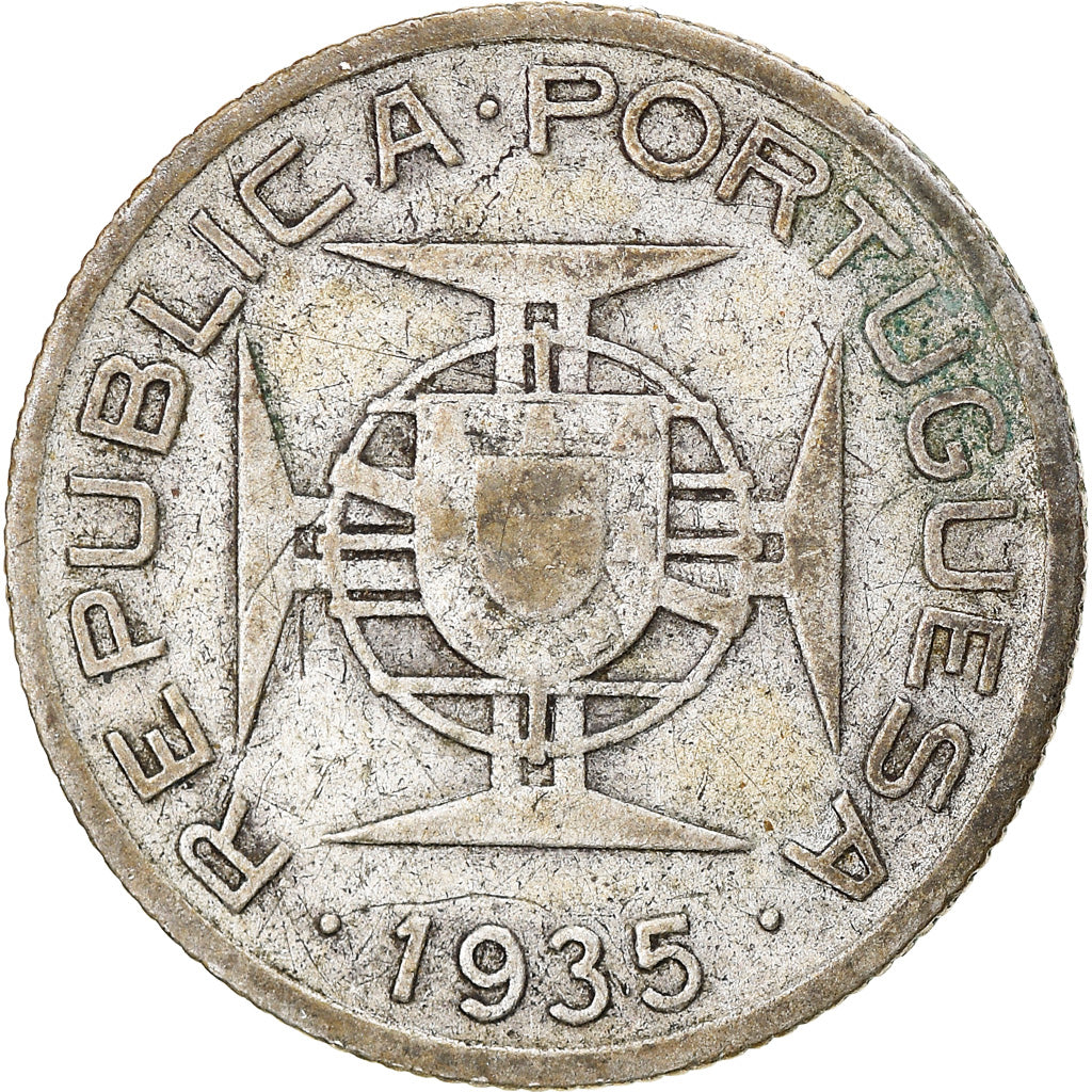 Moeda, Moçambique, 2-1/2 Escudos, 1935, EF(40-45), Prata, KM:61