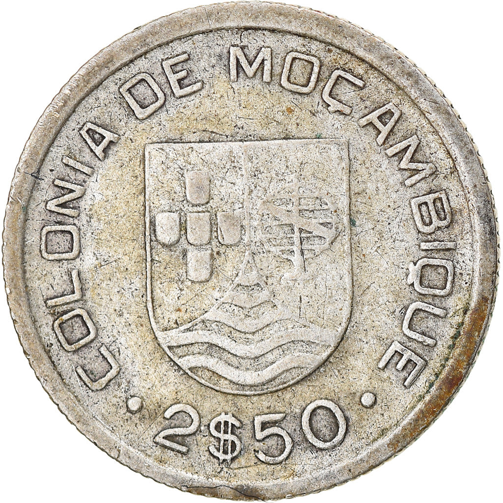 Moeda, Moçambique, 2-1/2 Escudos, 1935, EF(40-45), Prata, KM:61