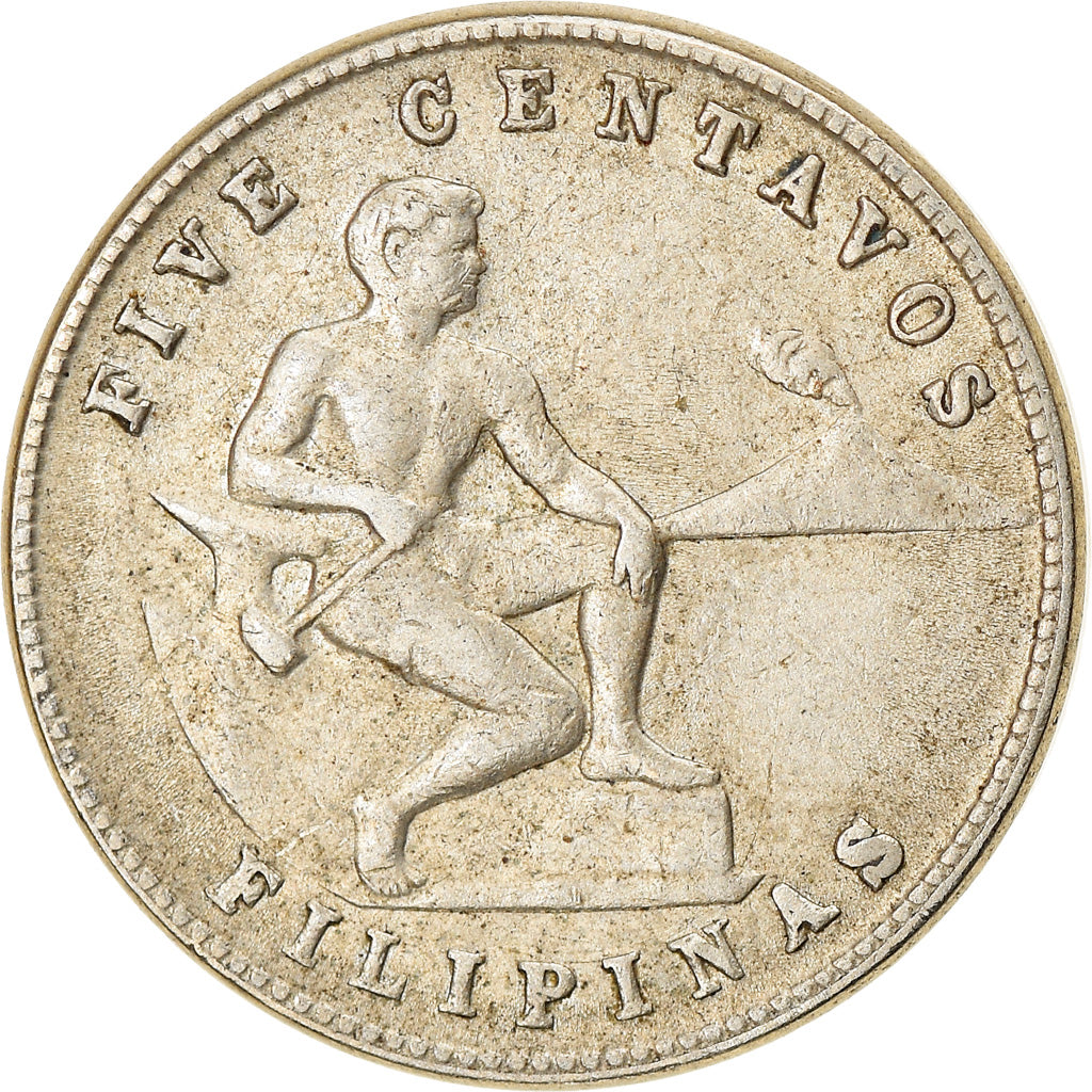 Coin, Philippines, 5 Centavos, 1944, EF(40-45), Copper-Nickel-Zinc, KM:180a