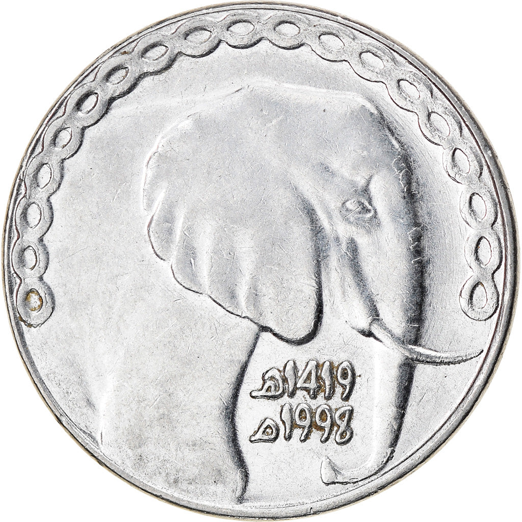 Coin, Algeria, 5 Dinars, 1998, Algiers, EF(40-45), Stainless Steel, KM:123