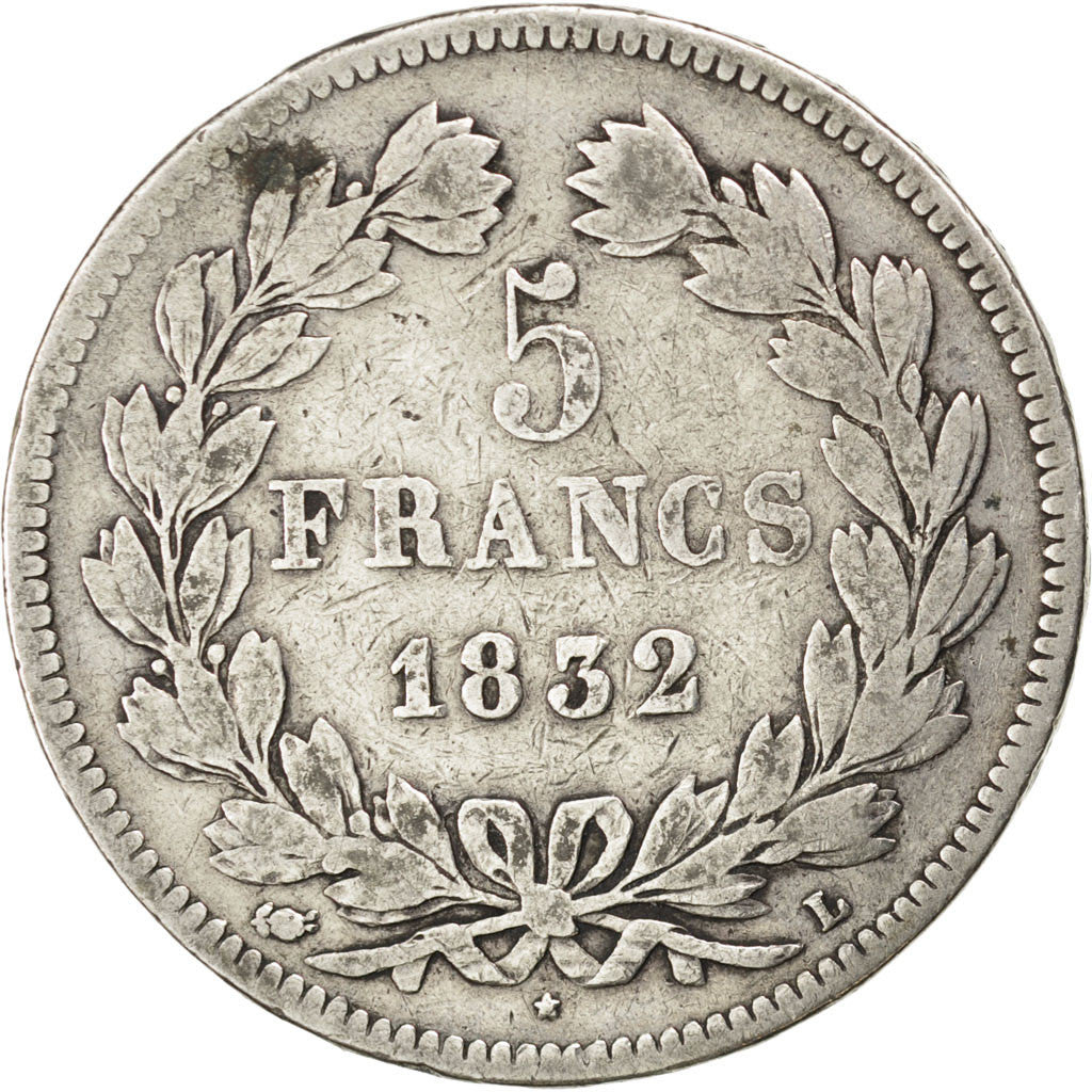 Monnaie, France, Louis-Philippe, 5 Francs, 1832, Bayonne, TB, Argent, KM:749.8