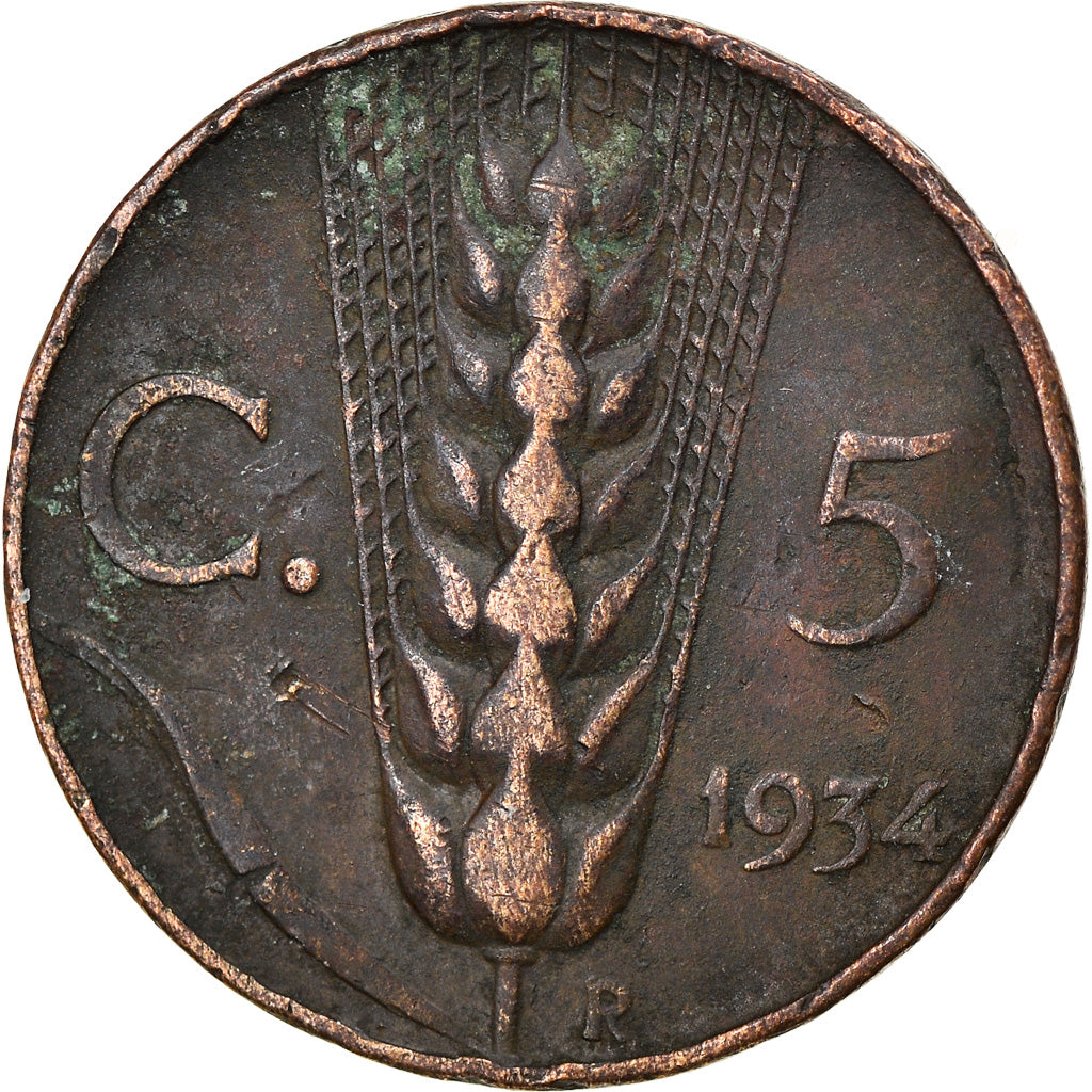 Monnaie, Italie, Vittorio Emanuele III, 5 Centesimi, 1934, Rome, TB, Bronze