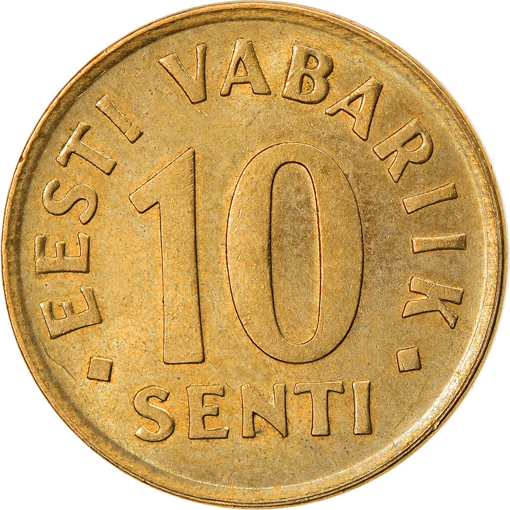 Coin, Estonia, 10 Senti, 1991, no mint, EF(40-45), Aluminum-Bronze, KM:22