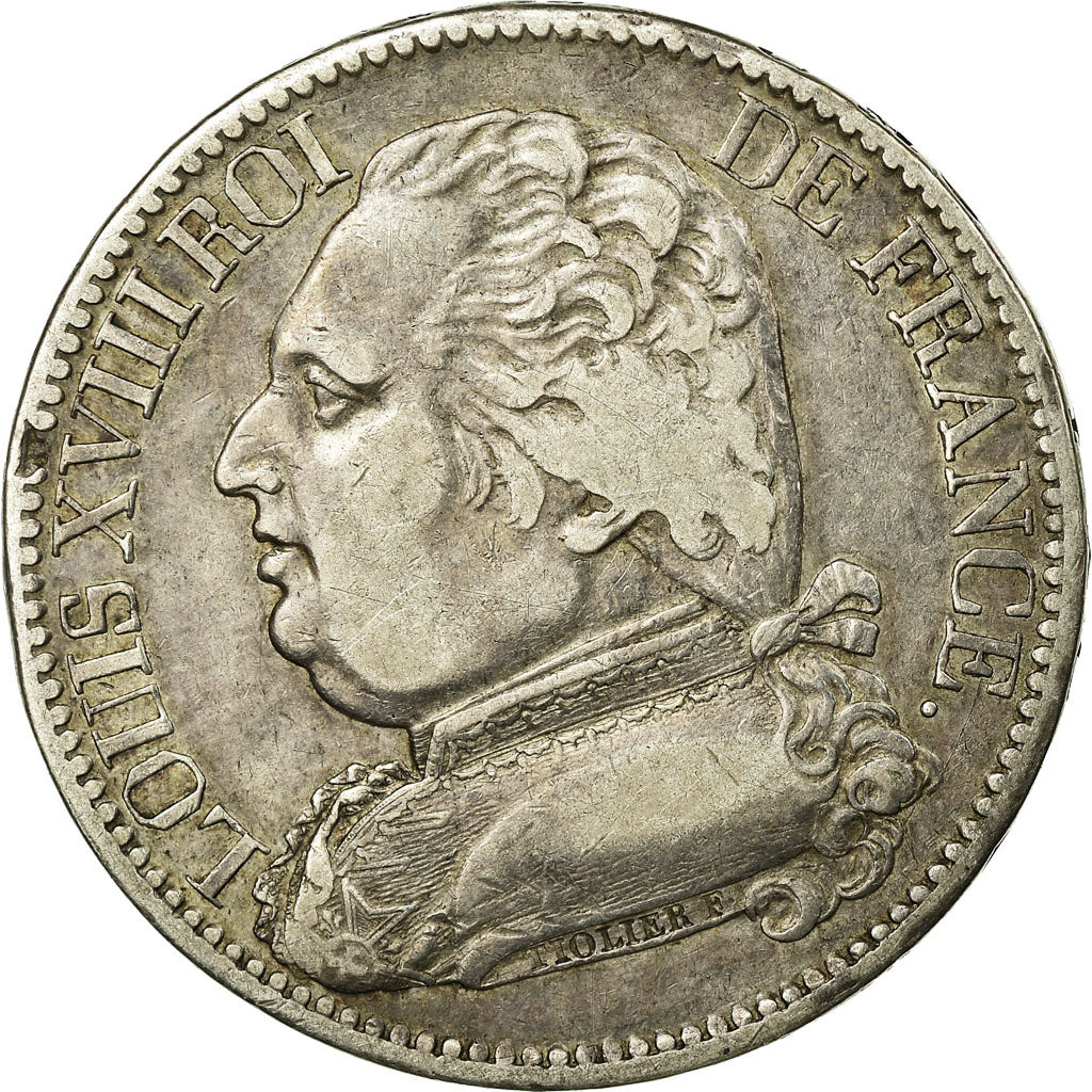 Moneta, Francja, Louis XVIII, Louis XVIII, 5 Francs, 1815, Lille, VF(30-35)