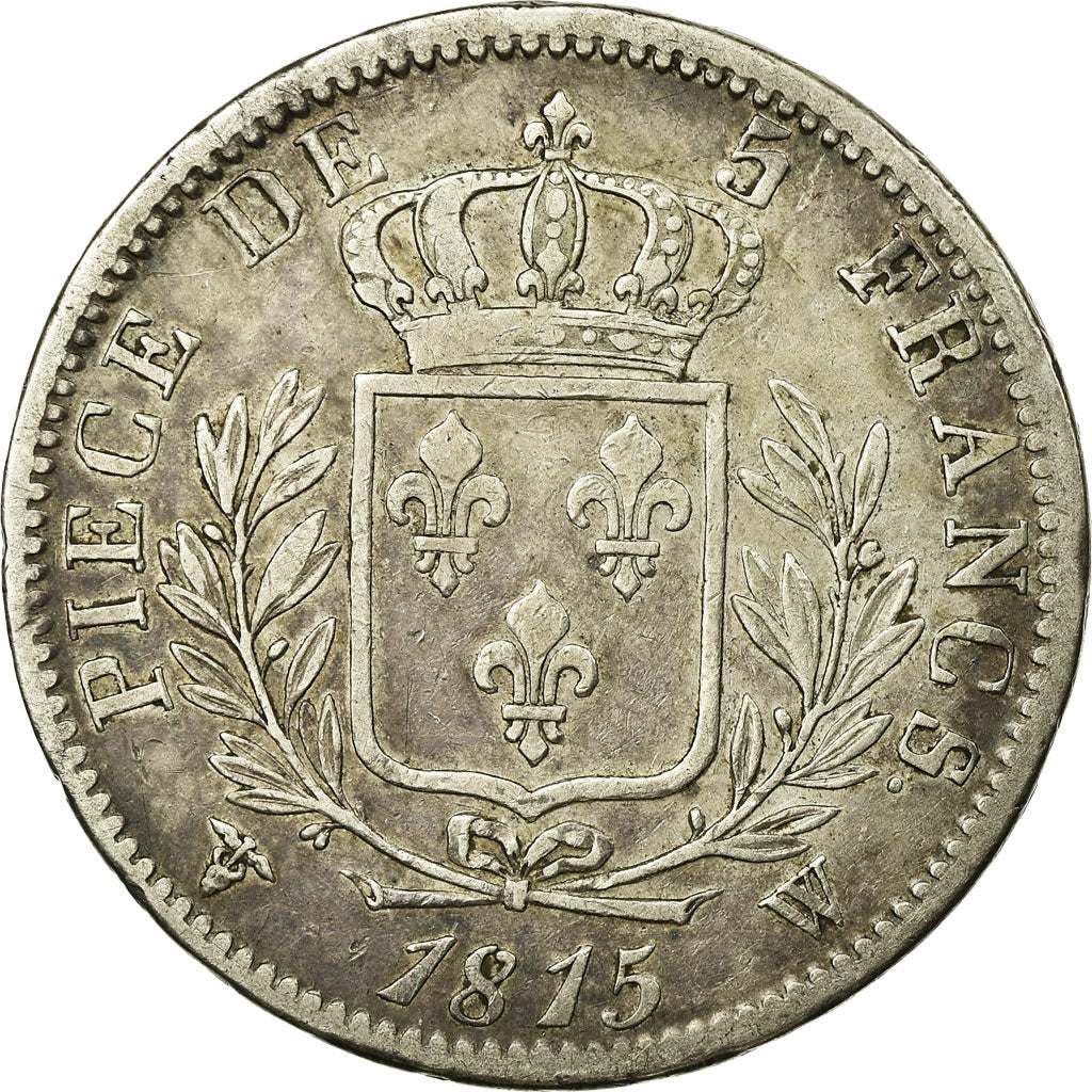 Moneta, Francja, Louis XVIII, Louis XVIII, 5 Francs, 1815, Lille, VF(30-35)