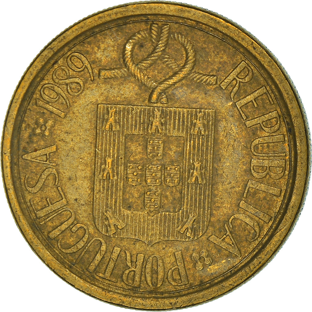 Moeda, Portugal, 10 Escudos, 1989, VF(30-35), Níquel-Latão, KM:633