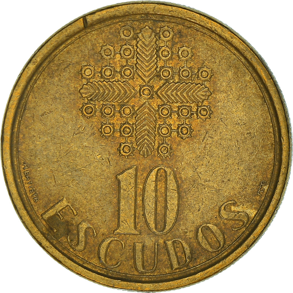 Moeda, Portugal, 10 Escudos, 1989, VF(30-35), Níquel-Latão, KM:633