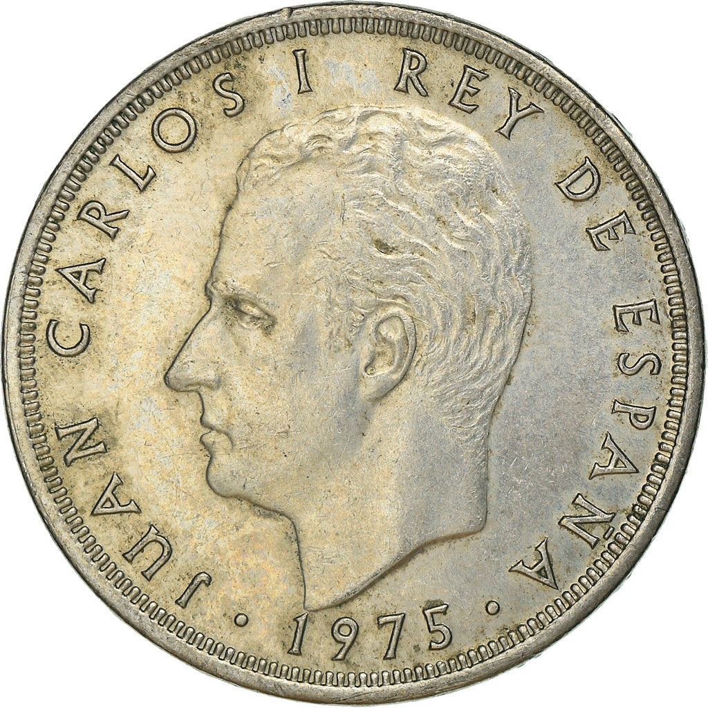 Moneta, Hiszpania, Juan Carlos I, 25 Pesetas, 1976, VF(30-35), Miedź-Nikiel