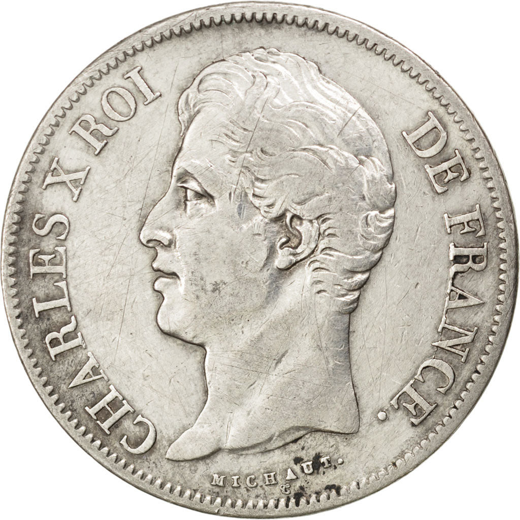 Coin, France, Charles X, 5 Francs, 1829, Paris, VF(30-35), Silver, KM:728.1