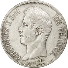 Coin, France, Charles X, 5 Francs, 1829, Paris, VF(30-35), Silver, KM:728.1