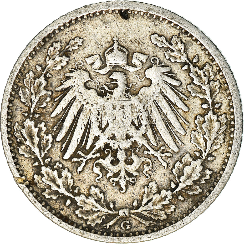 Coin, GERMANY - EMPIRE, 1/2 Mark, 1906, Karlsruhe, EF(40-45), Silver, KM:17