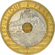 Moneta, Francia, Mont Saint Michel, 20 Francs, 1995, Paris, BB, Tri-metallico