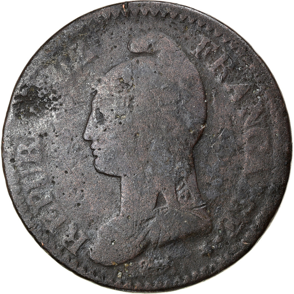 Monnaie, France, Dupré, Decime, AN 8, Strasbourg, TB, Bronze, Gadoury:187a