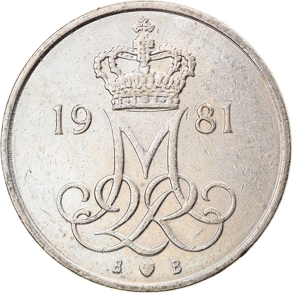 Münze, Dänemark, Margrethe II, 10 Öre, 1981, Copenhagen, SS, Copper-nickel