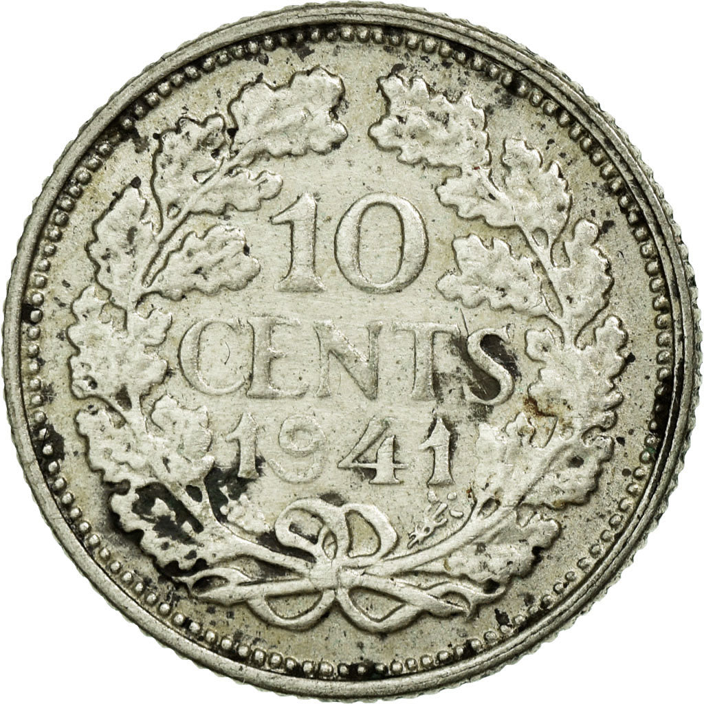 Monnaie, Pays-Bas, Wilhelmina I, 10 Cents, 1941, SUP, Argent, KM:163
