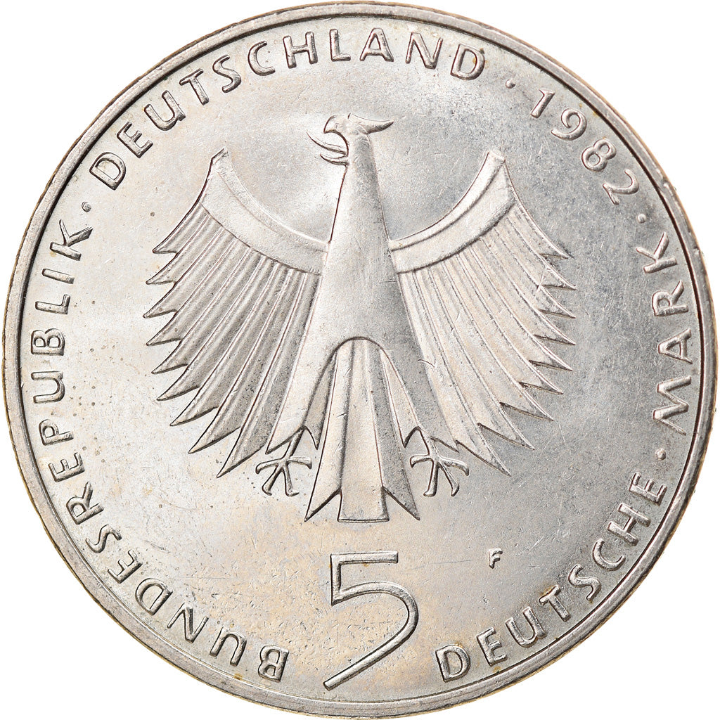 Coin, GERMANY - FEDERAL REPUBLIC, 5 Mark, 1982, Stuttgart, Germany, EF(40-45)