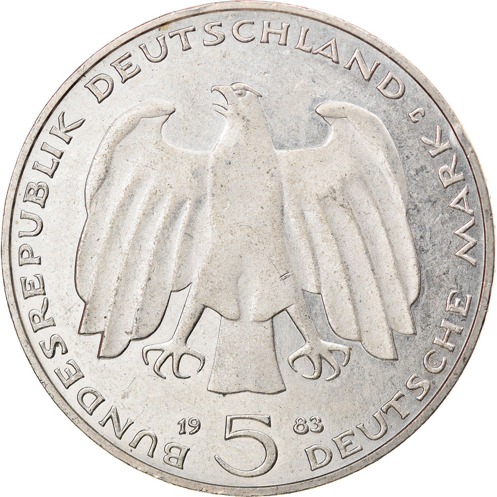 Coin, GERMANY - FEDERAL REPUBLIC, 5 Mark, 1983, Hamburg, Germany, EF(40-45)