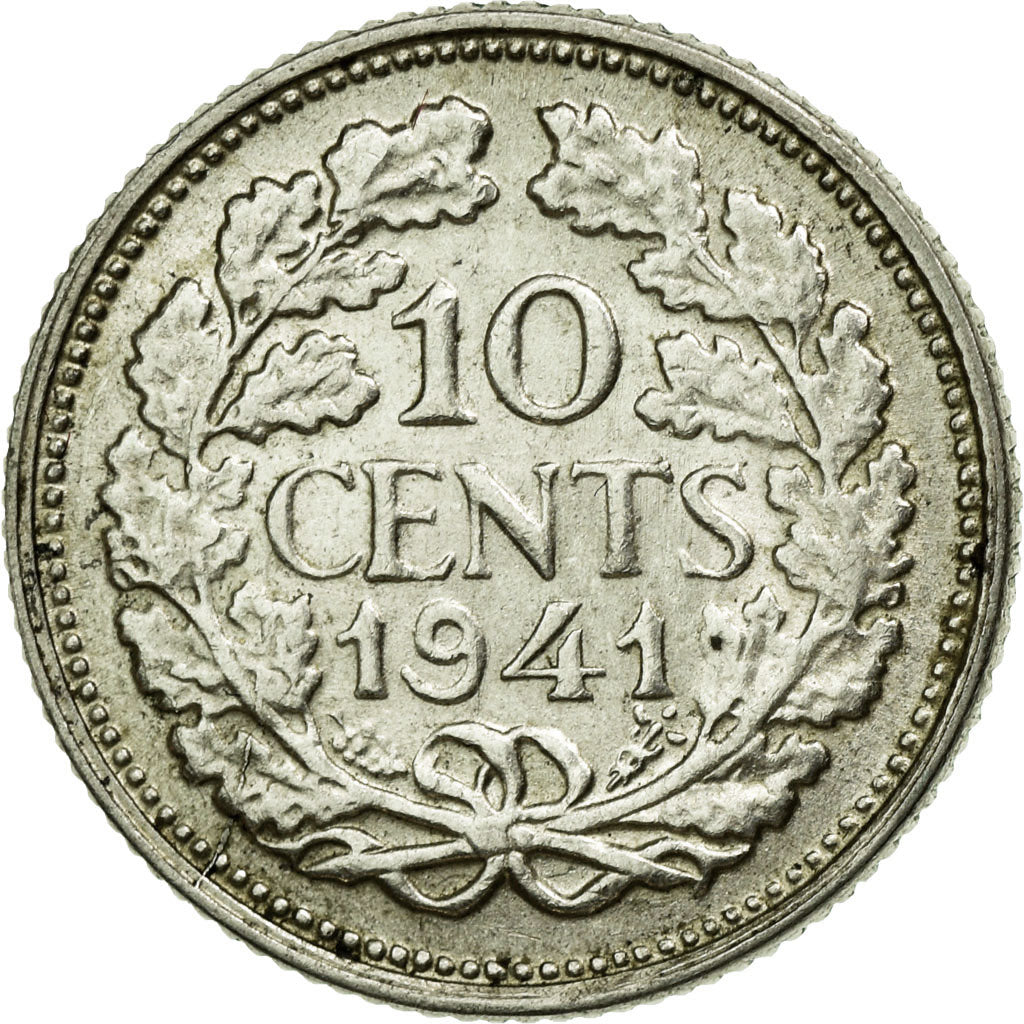 Monnaie, Pays-Bas, Wilhelmina I, 10 Cents, 1941, SUP, Argent, KM:163