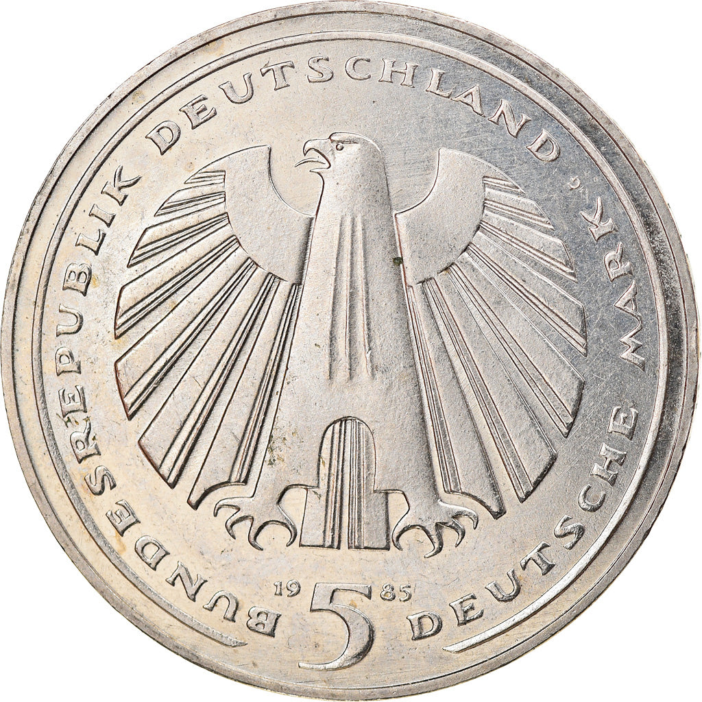 Coin, GERMANY - FEDERAL REPUBLIC, 5 Mark, 1985, Karlsruhe, Germany, EF(40-45)