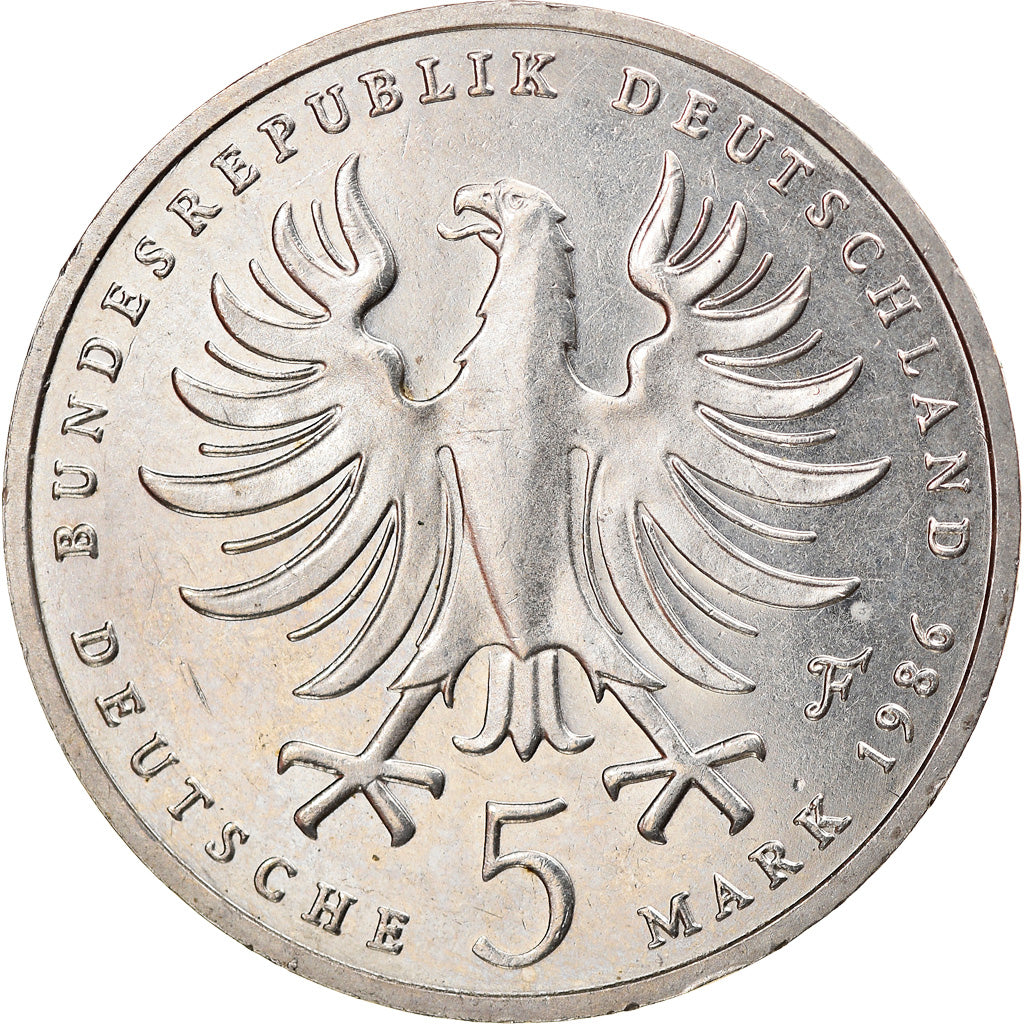 Coin, GERMANY - FEDERAL REPUBLIC, 5 Mark, 1986, Stuttgart, Germany, EF(40-45)