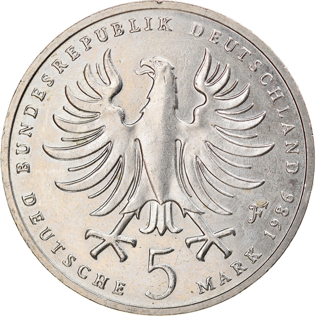 Coin, GERMANY - FEDERAL REPUBLIC, 5 Mark, 1986, Stuttgart, Germany, EF(40-45)