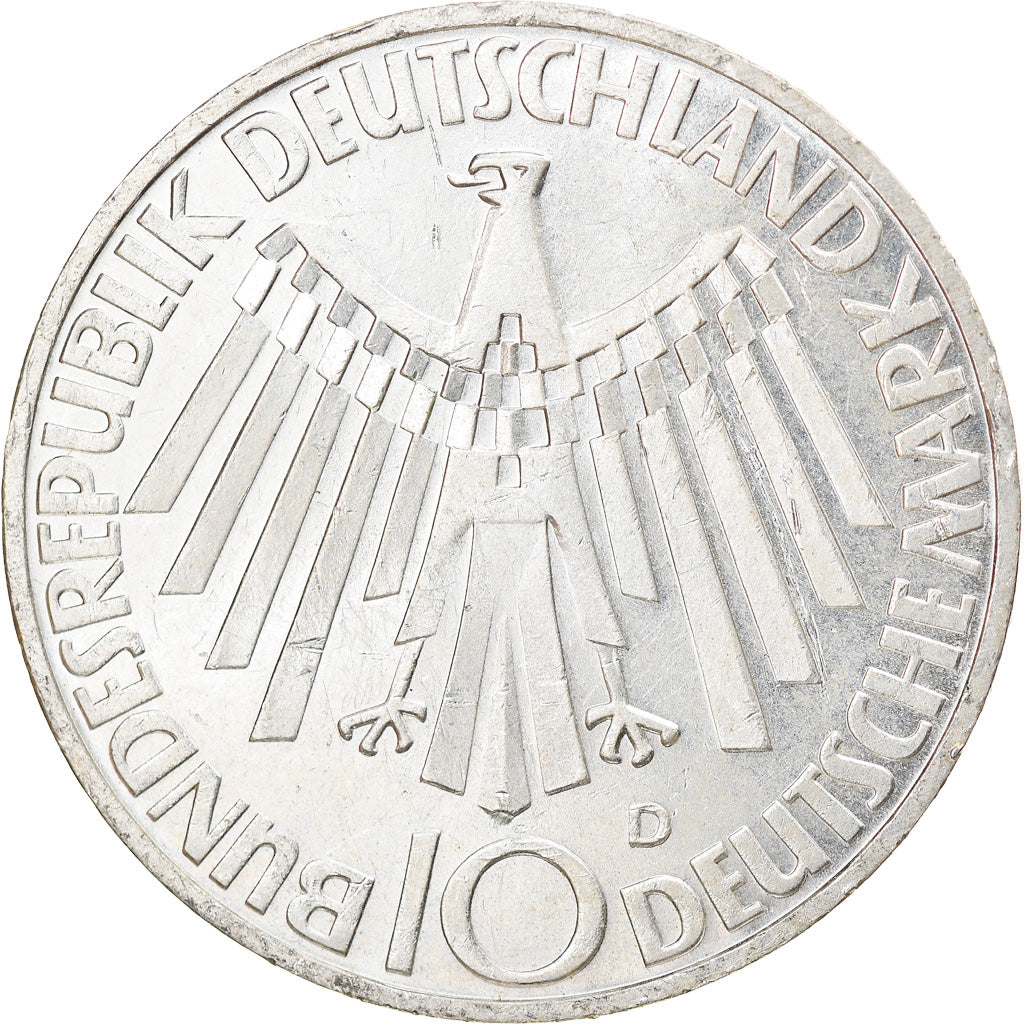Coin, GERMANY - FEDERAL REPUBLIC, 10 Mark, 1972, Munich, EF(40-45), Silver