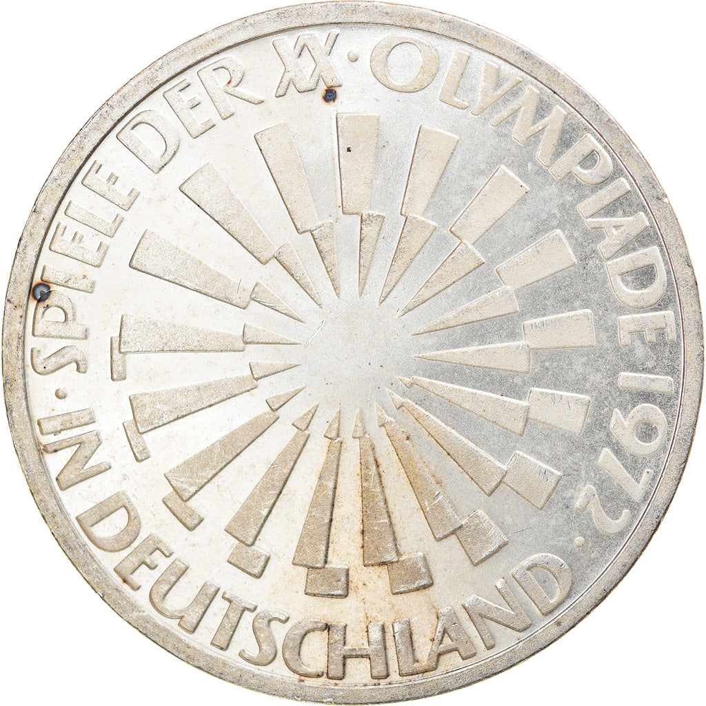 Moneta, GERMANIA - REPUBBLICA FEDERALE, 10 Mark, 1972, Stuttgart, BB+, Argento