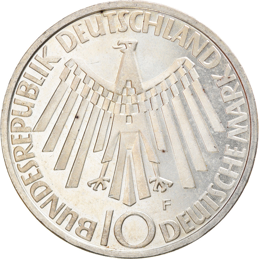 Moneta, GERMANIA - REPUBBLICA FEDERALE, 10 Mark, 1972, Stuttgart, BB+, Argento