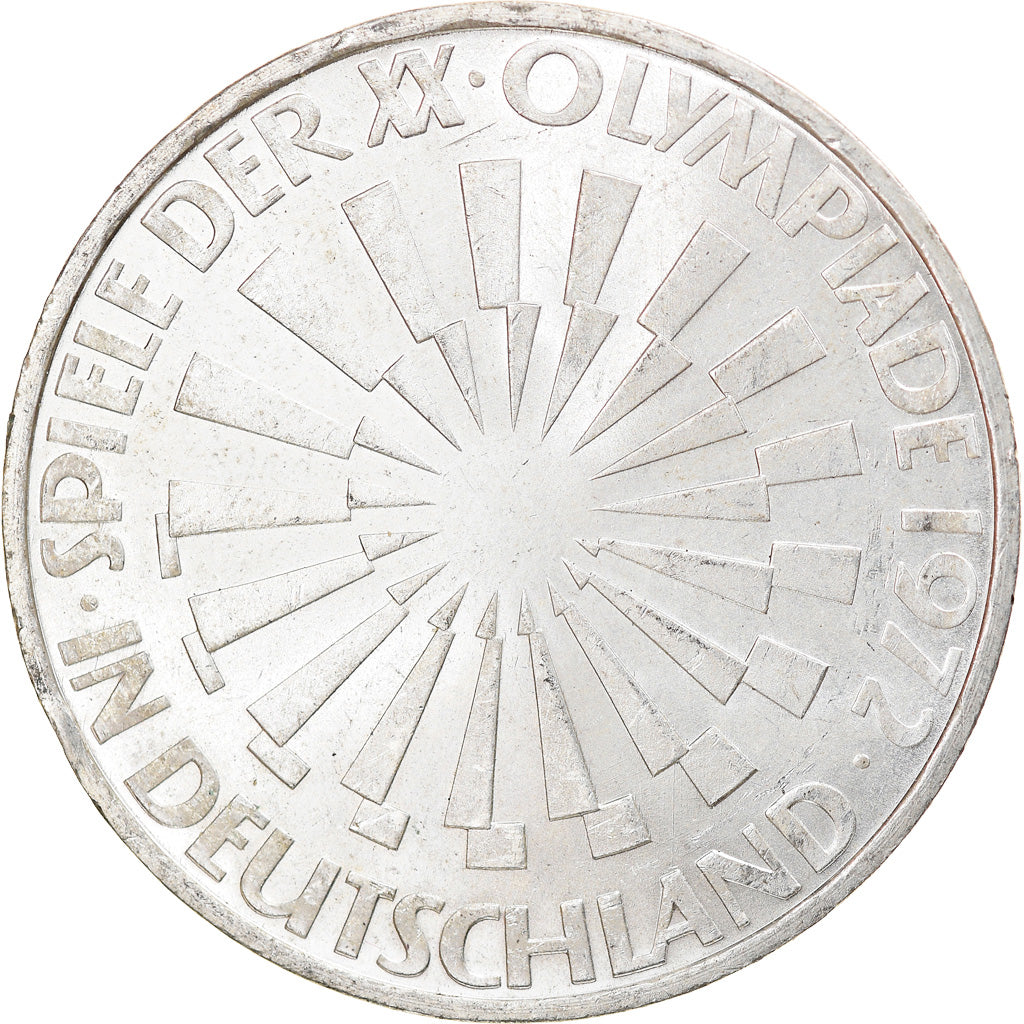 Moneta, GERMANIA - REPUBBLICA FEDERALE, 10 Mark, 1972, Karlsruhe, BB+, Argento