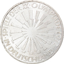 Coin, GERMANY - FEDERAL REPUBLIC, 10 Mark, 1972, Karlsruhe, AU(50-53), Silver