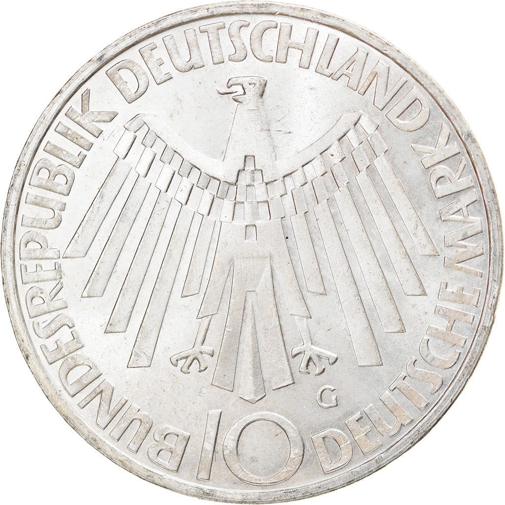 Moneta, GERMANIA - REPUBBLICA FEDERALE, 10 Mark, 1972, Karlsruhe, BB+, Argento