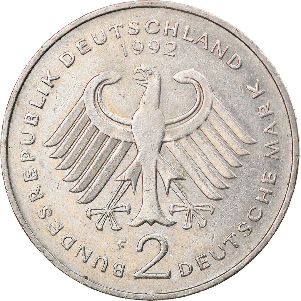 Coin, GERMANY - FEDERAL REPUBLIC, 2 Mark, 1992, Stuttgart, EF(40-45)