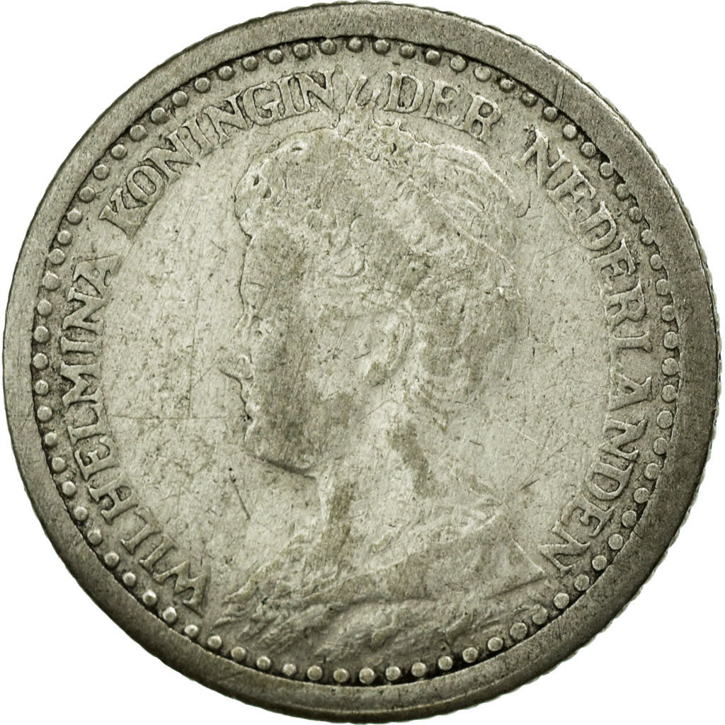 Coin, Netherlands, Wilhelmina I, 10 Cents, 1918, VF(30-35), Silver, KM:145